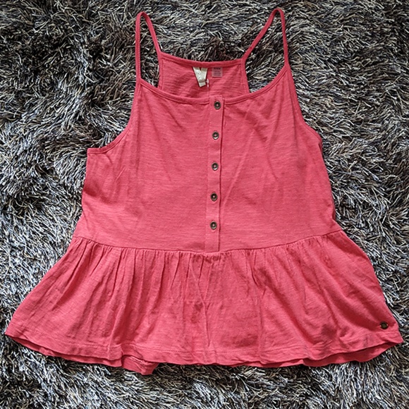 Roxy Havasu Slub Pink Cotton Jersey Top - Picture 2 of 5